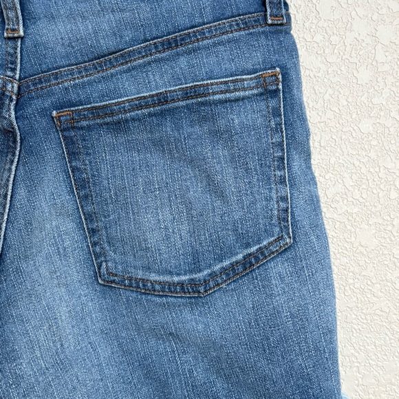 J.Crew Jeans High Rise Denim Shorts Button Fly Raw Hem Distressed Size 26 - Picture 2 of 8